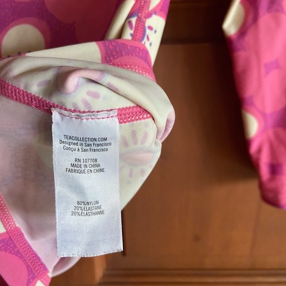 Tea girls three piece swim suit. Bikini and rash guard size 12. - Picture 7 of 9